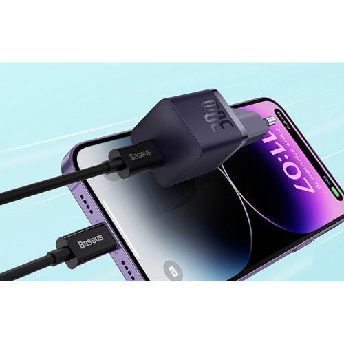 Купити Мережевий зарядний пристрій Baseus GaN5 Mini USB Type-C 30W (CCGN070705) Purple - ціна в Києві, Львові, Вінниці, Хмельницькому, Франківську, Україні | інтернет-магазин TELEMART.UA фото