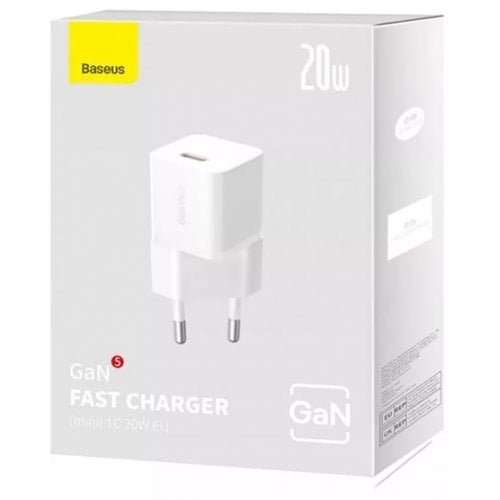 Купити Мережевий зарядний пристрій Baseus GaN5 USB Type-C 20W (P10162503213-00) White - ціна в Києві, Львові, Вінниці, Хмельницькому, Франківську, Україні | інтернет-магазин TELEMART.UA фото