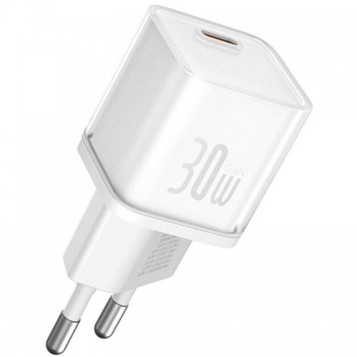 Купити Мережевий зарядний пристрій Baseus GaN5 USB Type-C 30W (P10162504213-00) White - ціна в Києві, Львові, Вінниці, Хмельницькому, Франківську, Україні | інтернет-магазин TELEMART.UA фото