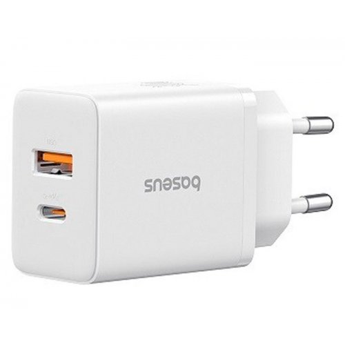 Купити Мережевий зарядний пристрій Baseus Cube USB + USB Type-C 30W (P10111404213-00) White - ціна в Києві, Львові, Вінниці, Хмельницькому, Франківську, Україні | інтернет-магазин TELEMART.UA фото