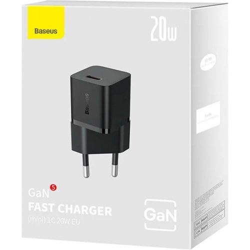 Купити Мережевий зарядний пристрій Baseus GaN5 USB Type-C 20W (CCGN050101) Black - ціна в Києві, Львові, Вінниці, Хмельницькому, Франківську, Україні | інтернет-магазин TELEMART.UA фото