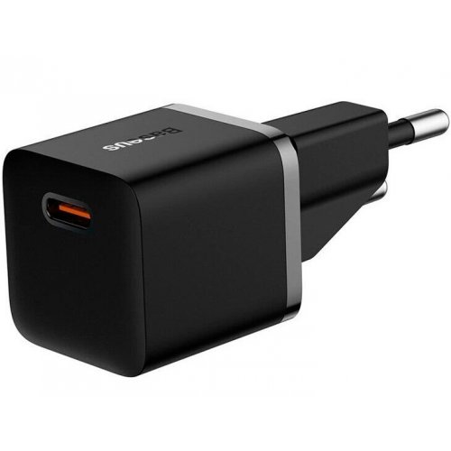 Купити Мережевий зарядний пристрій Baseus GaN5 Mini USB Type-C 20W + кабель USB Type-C to USB Type-C (P10110900113-00) Black - ціна в Києві, Львові, Вінниці, Хмельницькому, Франківську, Україні | інтернет-магазин TELEMART.UA фото