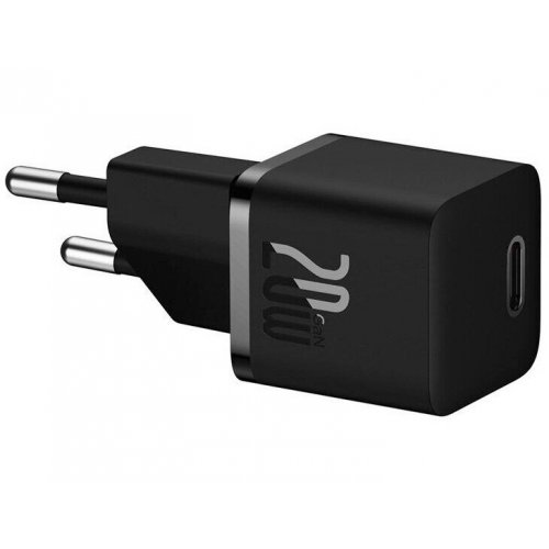 Купити Мережевий зарядний пристрій Baseus GaN5 Mini USB Type-C 20W + кабель USB Type-C to USB Type-C (P10110900113-00) Black - ціна в Києві, Львові, Вінниці, Хмельницькому, Франківську, Україні | інтернет-магазин TELEMART.UA фото