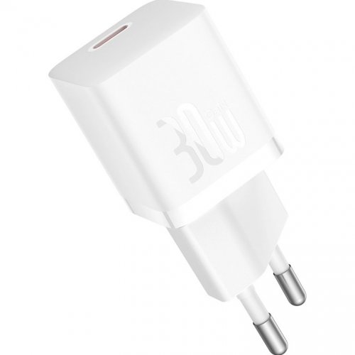 Купити Мережевий зарядний пристрій Baseus GaN5 USB Type-C 30W (CCGN070502) White - ціна в Києві, Львові, Вінниці, Хмельницькому, Франківську, Україні | інтернет-магазин TELEMART.UA фото