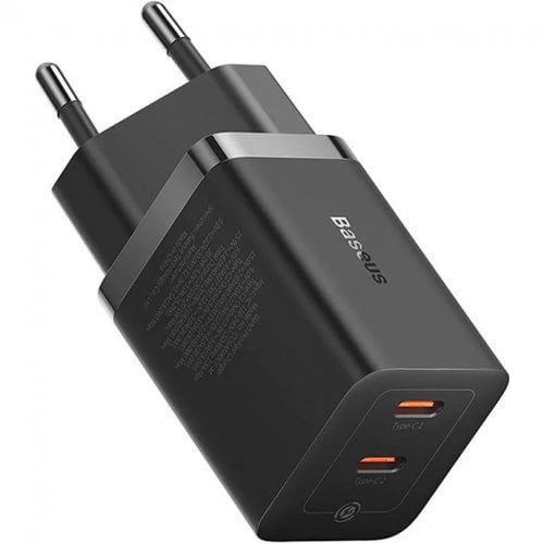 Купити Мережевий зарядний пристрій Baseus GaN5 Pro 2 x USB Type-C 40W (CCGP180101) Black - ціна в Києві, Львові, Вінниці, Хмельницькому, Франківську, Україні | інтернет-магазин TELEMART.UA фото