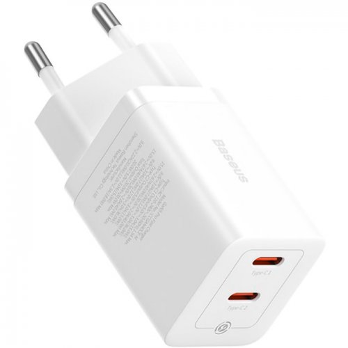 Купить Сетевое зарядное устройство Baseus GaN5 Pro 2 x USB Type-C 40W (CCGP180102) White - цена в Харькове, Киеве, Днепре, Одессе
в интернет-магазине Telemart фото