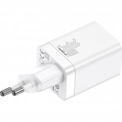 Мережевий зарядний пристрій Baseus Super Si Pro USB + USB Type-C 30W (CCSUPP-E02) White