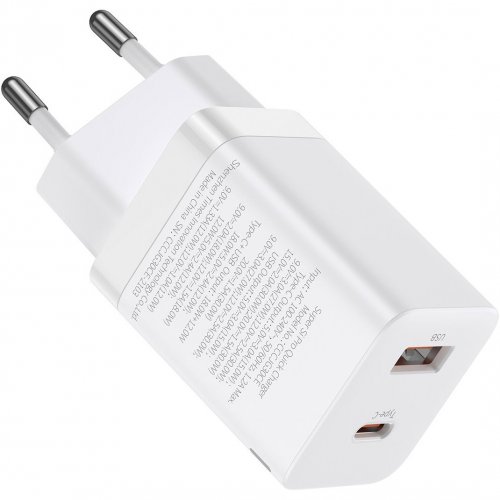 Купити Мережевий зарядний пристрій Baseus Super Si Pro USB + USB Type-C 30W (CCSUPP-E02) White - ціна в Києві, Львові, Вінниці, Хмельницькому, Франківську, Україні | інтернет-магазин TELEMART.UA фото