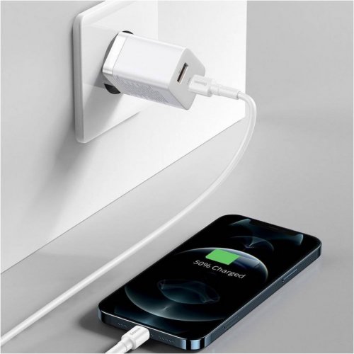 Купити Мережевий зарядний пристрій Baseus Super Si Pro USB + USB Type-C 30W (CCSUPP-E02) White - ціна в Києві, Львові, Вінниці, Хмельницькому, Франківську, Україні | інтернет-магазин TELEMART.UA фото