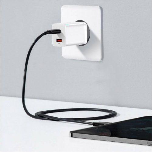 Купити Мережевий зарядний пристрій Baseus Super Si Pro USB + USB Type-C 30W (CCSUPP-E02) White - ціна в Києві, Львові, Вінниці, Хмельницькому, Франківську, Україні | інтернет-магазин TELEMART.UA фото