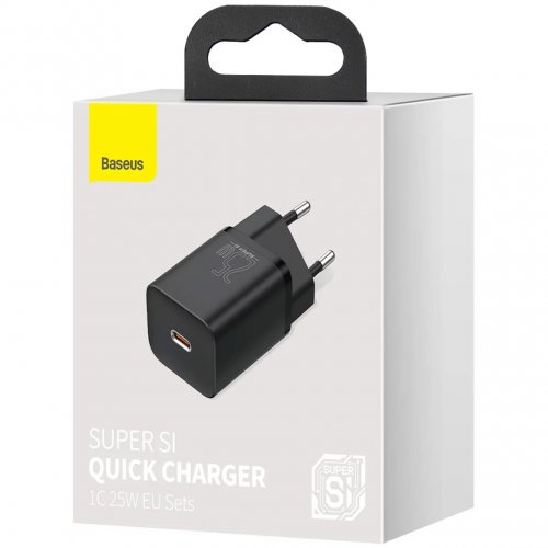 Купити Мережевий зарядний пристрій Baseus Super Si USB Type-C 25W (CCSP020101) Black - ціна в Києві, Львові, Вінниці, Хмельницькому, Франківську, Україні | інтернет-магазин TELEMART.UA фото