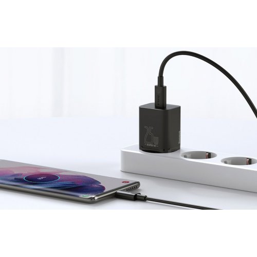 Купити Мережевий зарядний пристрій Baseus Super Si USB Type-C 25W (CCSP020101) Black - ціна в Києві, Львові, Вінниці, Хмельницькому, Франківську, Україні | інтернет-магазин TELEMART.UA фото