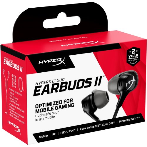 Купити Навушники HyperX Cloud Earbuds II (70N24AA) Black - ціна в Києві, Львові, Вінниці, Хмельницькому, Франківську, Україні | інтернет-магазин TELEMART.UA фото