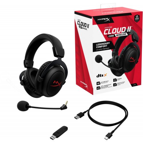 Купити Навушники HyperX Cloud II Core Wireless (6Y2G8AA) Black - ціна в Києві, Львові, Вінниці, Хмельницькому, Франківську, Україні | інтернет-магазин TELEMART.UA фото