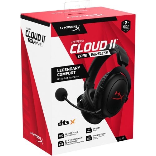 Купити Навушники HyperX Cloud II Core Wireless (6Y2G8AA) Black - ціна в Києві, Львові, Вінниці, Хмельницькому, Франківську, Україні | інтернет-магазин TELEMART.UA фото