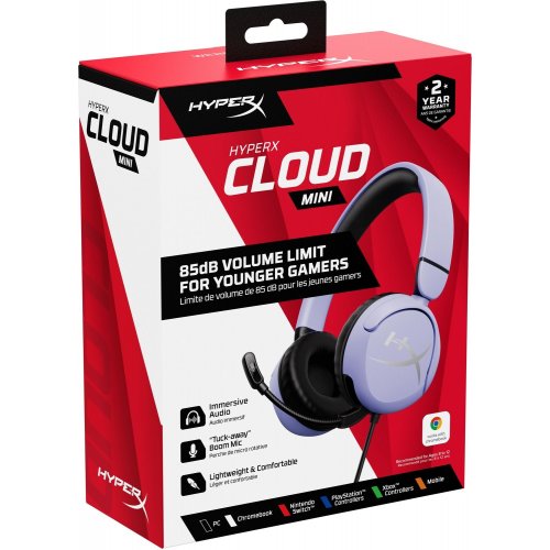 Купити Навушники HyperX Cloud Mini (7G8F5AA) Lavender - ціна в Києві, Львові, Вінниці, Хмельницькому, Франківську, Україні | інтернет-магазин TELEMART.UA фото