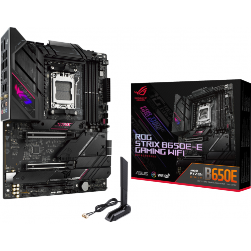 Уцінка материнська плата Asus ROG STRIX B650E-E GAMING WIFI (sAM5, AMD B650) (Сліди встановлення, 687344) купити з перевіркою сумісності: огляд, характеристики, ціна у Києві, Львові, Вінниці, Хмельницькому, Івано-Франківську, Україні | інтернет-магазин TELEMART.UA фото