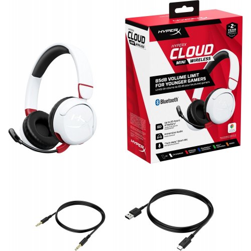 Купити Навушники HyperX Cloud Mini Wireless (7G8F2AA) White - ціна в Києві, Львові, Вінниці, Хмельницькому, Франківську, Україні | інтернет-магазин TELEMART.UA фото