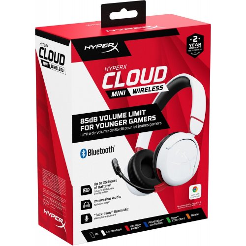 Купити Навушники HyperX Cloud Mini Wireless (7G8F2AA) White - ціна в Києві, Львові, Вінниці, Хмельницькому, Франківську, Україні | інтернет-магазин TELEMART.UA фото