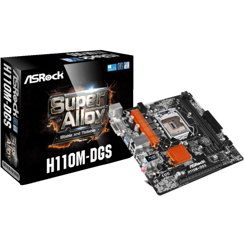 Купить Материнская плата AsRock H110M-DGS (s1151, Intel H110) (Восстановлено продавцом, 687555) с проверкой совместимости: обзор, характеристики, цена в Киеве, Днепре, Одессе, Харькове, Украине | интернет-магазин TELEMART.UA фото