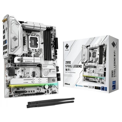 Материнська плата AsRock Z890 Steel Legend WiFi (s1851, Intel Z890) купити з перевіркою сумісності: огляд, характеристики, ціна у Києві, Львові, Вінниці, Хмельницькому, Івано-Франківську, Україні | інтернет-магазин TELEMART.UA фото