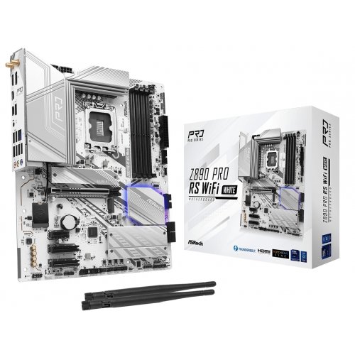 Материнська плата AsRock Z890 Pro RS WiFi White (s1851, Intel Z890) купити з перевіркою сумісності: огляд, характеристики, ціна у Києві, Львові, Вінниці, Хмельницькому, Івано-Франківську, Україні | інтернет-магазин TELEMART.UA фото