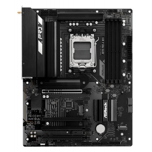 Материнська плата AsRock X870 Pro RS WiFi (sAM5, AMD X870) купити в Україні: Київ, Львів, Хмельницький, Тернопіль | Перевірка сумісності, низька ціна, відгуки, характеристики від TELEMART фото