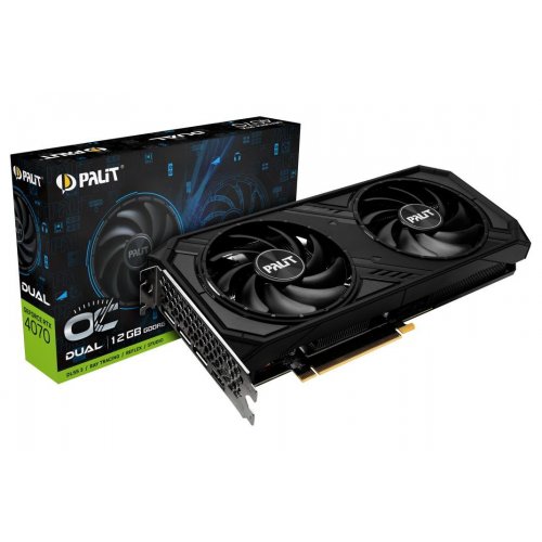 Купить Видеокарта Palit GeForce RTX 4070 Dual OC 12288MB (NE64070S19K9-1048D) с проверкой совместимости: обзор, характеристики, цена в Киеве, Днепре, Одессе, Харькове, Украине | интернет-магазин TELEMART.UA фото