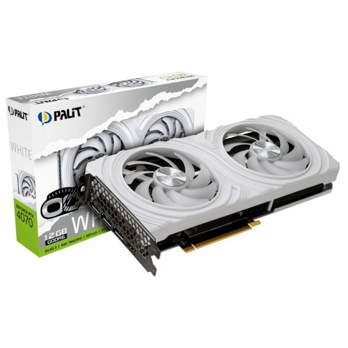 Відеокарта Palit GeForce RTX 4070 White OC 12288MB (NE64070S19K9-1048L) купити з перевіркою сумісності: огляд, характеристики, ціна у Києві, Львові, Вінниці, Хмельницькому, Івано-Франківську, Україні | інтернет-магазин TELEMART.UA фото