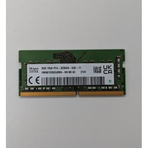 Озп Hynix SODIMM DDR4 8GB 3200Mhz (HMA81GS6DJR8N-XN) (Відновлено продавцем, 688355) купити з перевіркою сумісності: огляд, характеристики, ціна у Києві, Львові, Вінниці, Хмельницькому, Івано-Франківську, Україні | інтернет-магазин TELEMART.UA фото