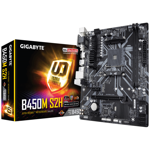 Материнська плата Gigabyte B450M S2H (sAM4, AMD B450) (Відновлено продавцем, 688369) купити з перевіркою сумісності: огляд, характеристики, ціна у Києві, Львові, Вінниці, Хмельницькому, Івано-Франківську, Україні | інтернет-магазин TELEMART.UA фото