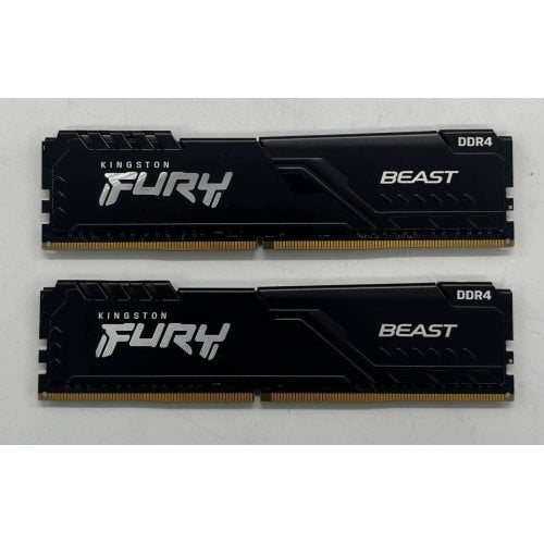 Купить Озу Kingston DDR4 16GB (2x8GB) 3600Mhz FURY Beast Black (KF436C17BBK2/16) (Восстановлено продавцом, 689158) с проверкой совместимости: обзор, характеристики, цена в Киеве, Днепре, Одессе, Харькове, Украине | интернет-магазин TELEMART.UA фото