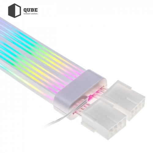 Купить Кастомный кабель питания QUBE 12 + 4pin to 2 x 8pin VGA RGB (12+4PINVGARGBW) White - цена в Харькове, Киеве, Днепре, Одессе
в интернет-магазине Telemart фото