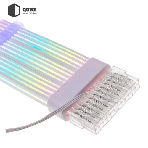 Купить Кабель питания для материнской платы QUBE 24P Female to Male RGB (24PINMBFMRGBW) White - цена в Харькове, Киеве, Днепре, Одессе
в интернет-магазине Telemart фото