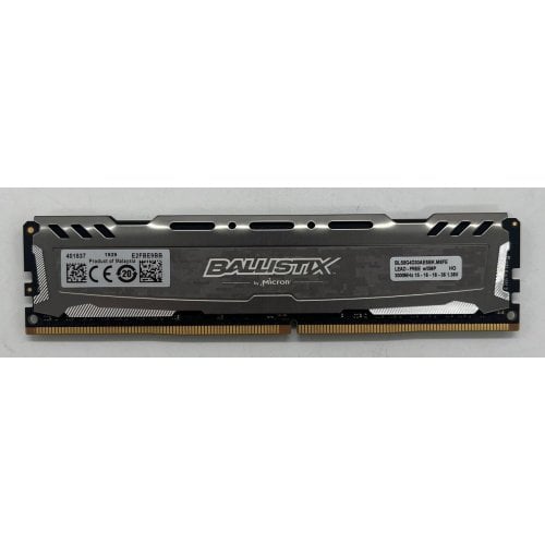 Купить Озу Crucial DDR4 8GB 3000Mhz Ballistix Sport LT Gray (BLS8G4D30AESBK) (Восстановлено продавцом, 689341) с проверкой совместимости: обзор, характеристики, цена в Киеве, Днепре, Одессе, Харькове, Украине | интернет-магазин TELEMART.UA фото