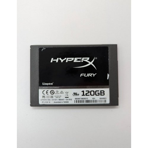 Купить Ssd-диск Kingston HyperX Fury 120GB 2.5" (SHFS37A/120G) (Восстановлено продавцом, 689601) с проверкой совместимости: обзор, характеристики, цена в Киеве, Днепре, Одессе, Харькове, Украине | интернет-магазин TELEMART.UA фото