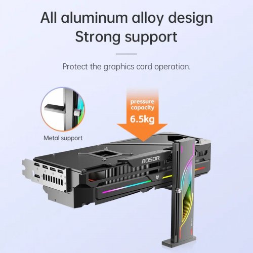 Держатель для видеокарты Coolmoon GH6 ARGB White купить в Украине: Киев, Днепр, Харьков, Одесса  | Низкая цена, отзывы, характеристики от TELEMART фото