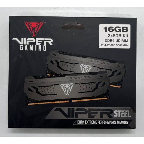 Озп Patriot DDR4 16GB (2x8GB) 3600Mhz Viper Steel (PVS416G360C8K) (Відновлено продавцем, 690170) купити з перевіркою сумісності: огляд, характеристики, ціна у Києві, Львові, Вінниці, Хмельницькому, Івано-Франківську, Україні | інтернет-магазин TELEMART.UA фото