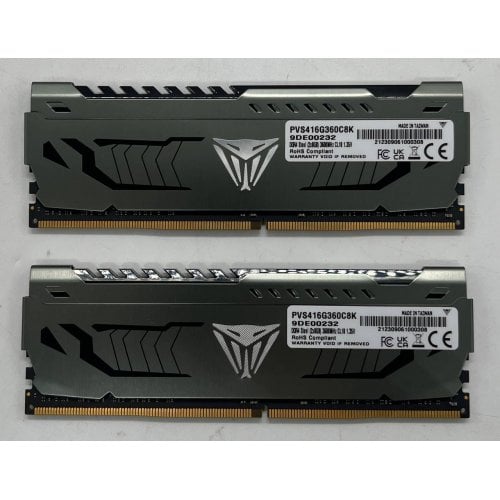 Озп Patriot DDR4 16GB (2x8GB) 3600Mhz Viper Steel (PVS416G360C8K) (Відновлено продавцем, 690170) купити з перевіркою сумісності: огляд, характеристики, ціна у Києві, Львові, Вінниці, Хмельницькому, Івано-Франківську, Україні | інтернет-магазин TELEMART.UA фото