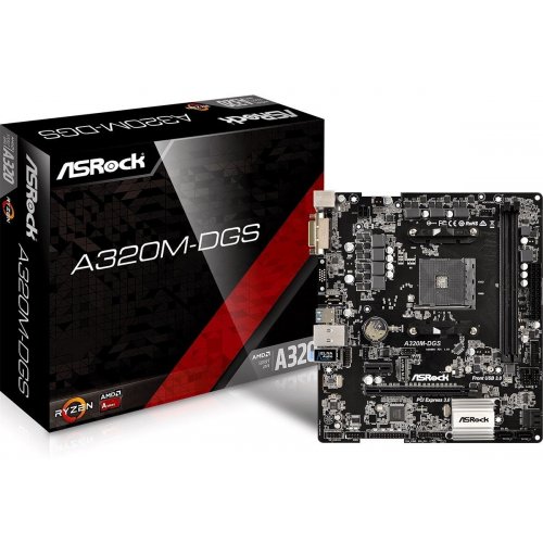 Купить Материнская плата AsRock A320M-DGS (sAM4, AMD A320) (Восстановлено продавцом, 690180) с проверкой совместимости: обзор, характеристики, цена в Киеве, Днепре, Одессе, Харькове, Украине | интернет-магазин TELEMART.UA фото