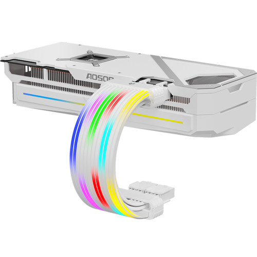 Купити Кастомний кабель для відеокарти Coolmoon 2x8 pin GPU ARGB (GPU-28-W) White - ціна в Києві, Львові, Вінниці, Хмельницькому, Франківську, Україні | інтернет-магазин TELEMART.UA фото