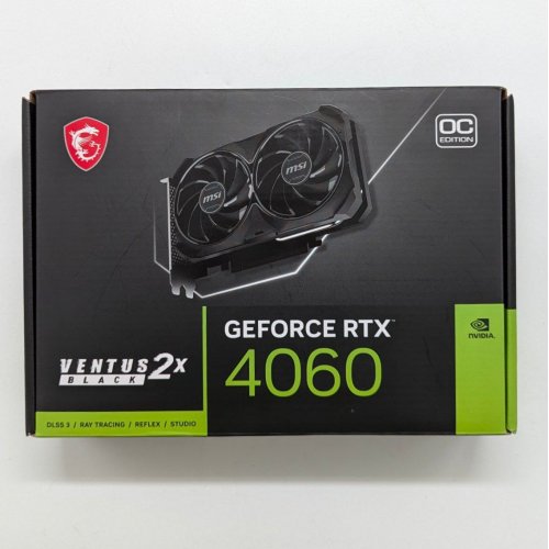 Відеокарта MSI GeForce RTX 4060 VENTUS 2X BLACK OC 8192MB (RTX 4060 VENTUS 2X BLACK 8G OC) (Відновлено продавцем, 690314) купити з перевіркою сумісності: огляд, характеристики, ціна у Києві, Львові, Вінниці, Хмельницькому, Івано-Франківську, Україні | інтернет-магазин TELEMART.UA фото