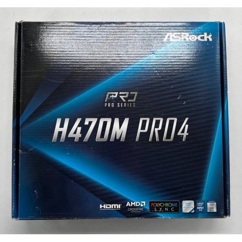 Купить Материнская плата AsRock H470M Pro4 (s1200, Intel H470) (Восстановлено продавцом, 690337) с проверкой совместимости: обзор, характеристики, цена в Киеве, Днепре, Одессе, Харькове, Украине | интернет-магазин TELEMART.UA фото