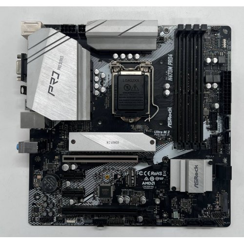 Купить Материнская плата AsRock H470M Pro4 (s1200, Intel H470) (Восстановлено продавцом, 690337) с проверкой совместимости: обзор, характеристики, цена в Киеве, Днепре, Одессе, Харькове, Украине | интернет-магазин TELEMART.UA фото