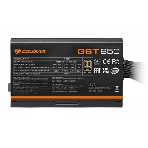 Блок живлення Cougar GST 850W (GST850) купити з перевіркою сумісності: огляд, характеристики, ціна у Києві, Львові, Вінниці, Хмельницькому, Івано-Франківську, Україні | інтернет-магазин TELEMART.UA фото