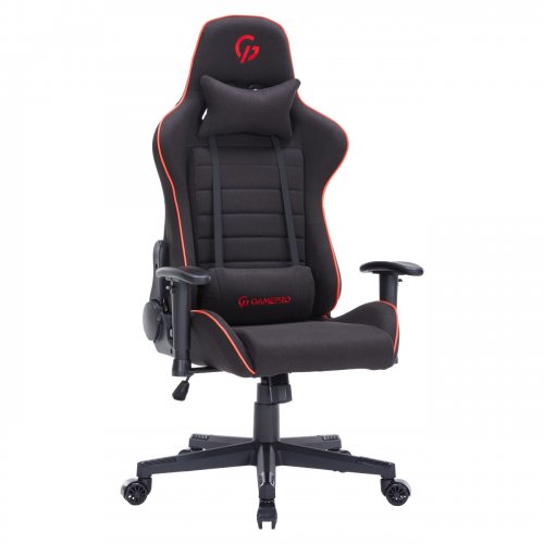Ігрове крісло GamePro GC575F Fabric L Black/Red купити в Україні: Київ, Львів, Хмельницький, Тернопіль, Івано-Франківськ | Низька ціна, відгуки, характеристики від TELEMART фото