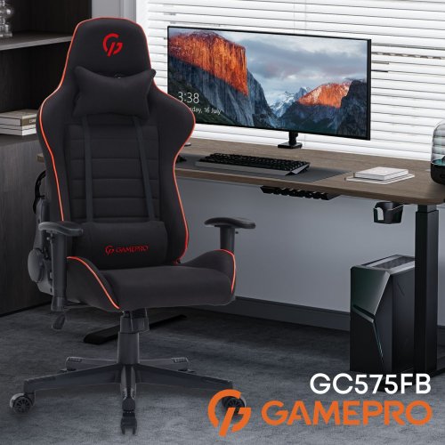 Ігрове крісло GamePro GC575F Fabric L Black/Red купити в Україні: Київ, Львів, Хмельницький, Тернопіль, Івано-Франківськ | Низька ціна, відгуки, характеристики від TELEMART фото