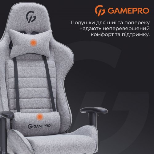 Игровое кресло GamePro GC575F Fabric L Gray купить в Украине: Киев, Днепр, Харьков, Одесса  | Низкая цена, отзывы, характеристики от TELEMART фото