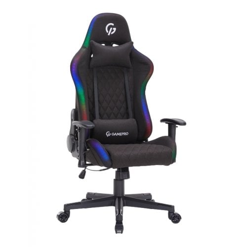 Купити Ігрове крісло GamePro GC700F RGB Fabric L Black - ціна в Києві, Львові, Вінниці, Хмельницькому, Франківську, Україні | інтернет-магазин TELEMART.UA фото