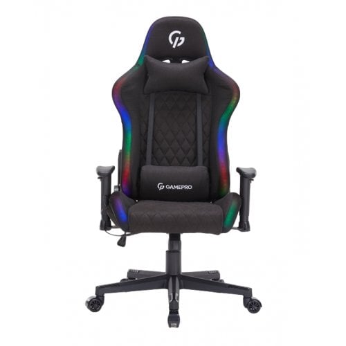 Купити Ігрове крісло GamePro GC700F RGB Fabric L Black - ціна в Києві, Львові, Вінниці, Хмельницькому, Франківську, Україні | інтернет-магазин TELEMART.UA фото